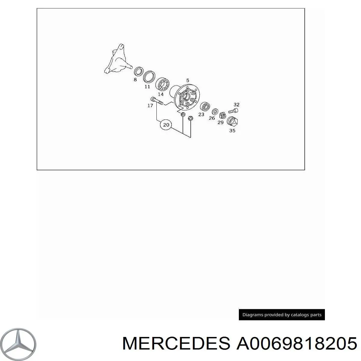 A0069818205 Mercedes підшипник маточини передньої