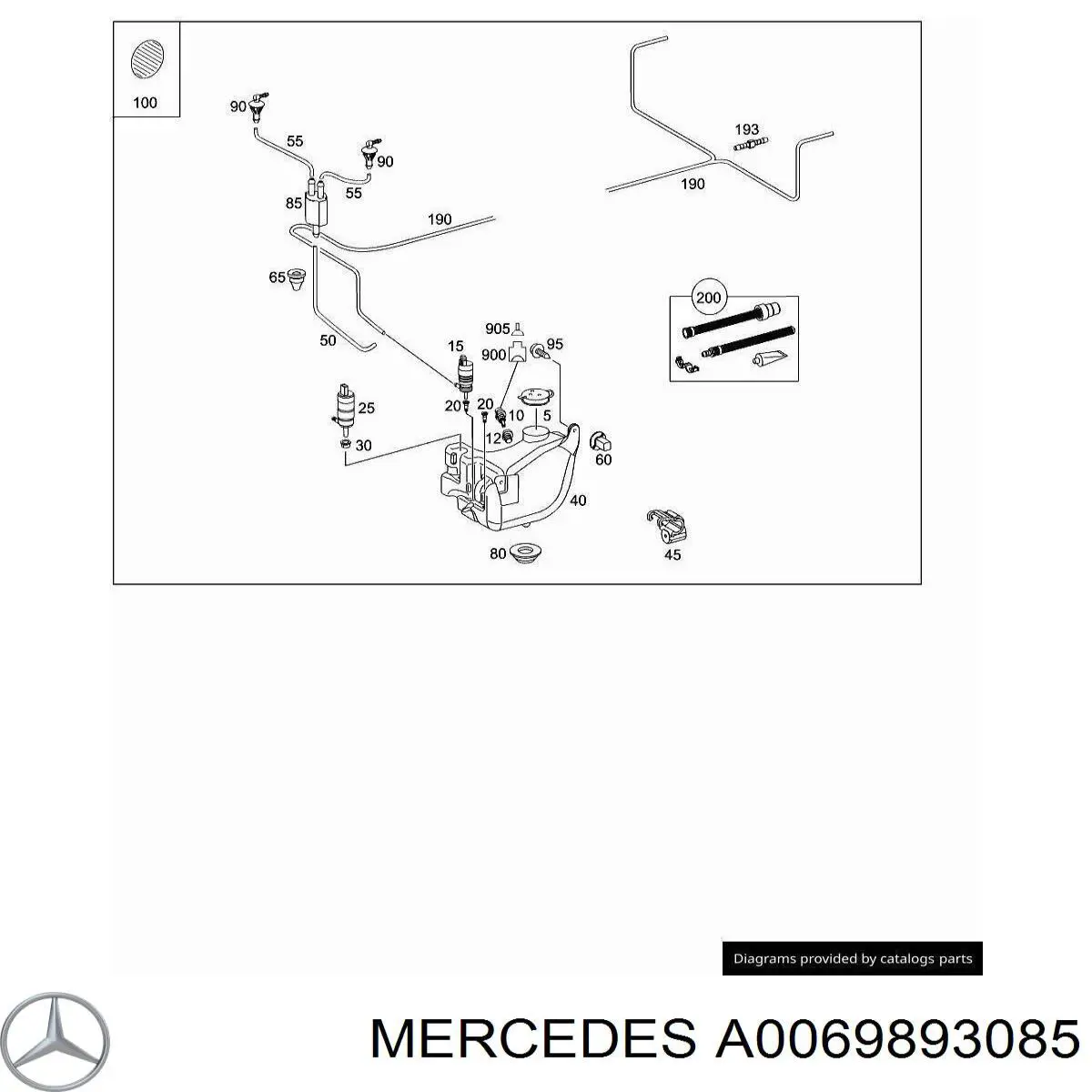 Купити A0069893085 Mercedes Кришка бачка омивача