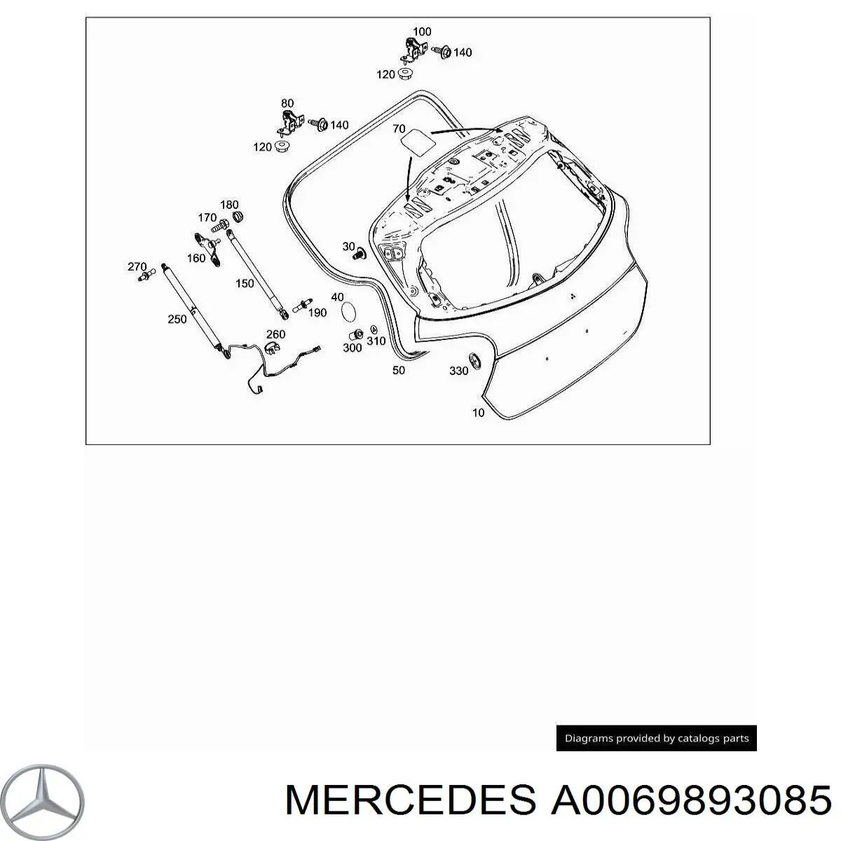 Кришка бачка омивача A0069893085 Mercedes