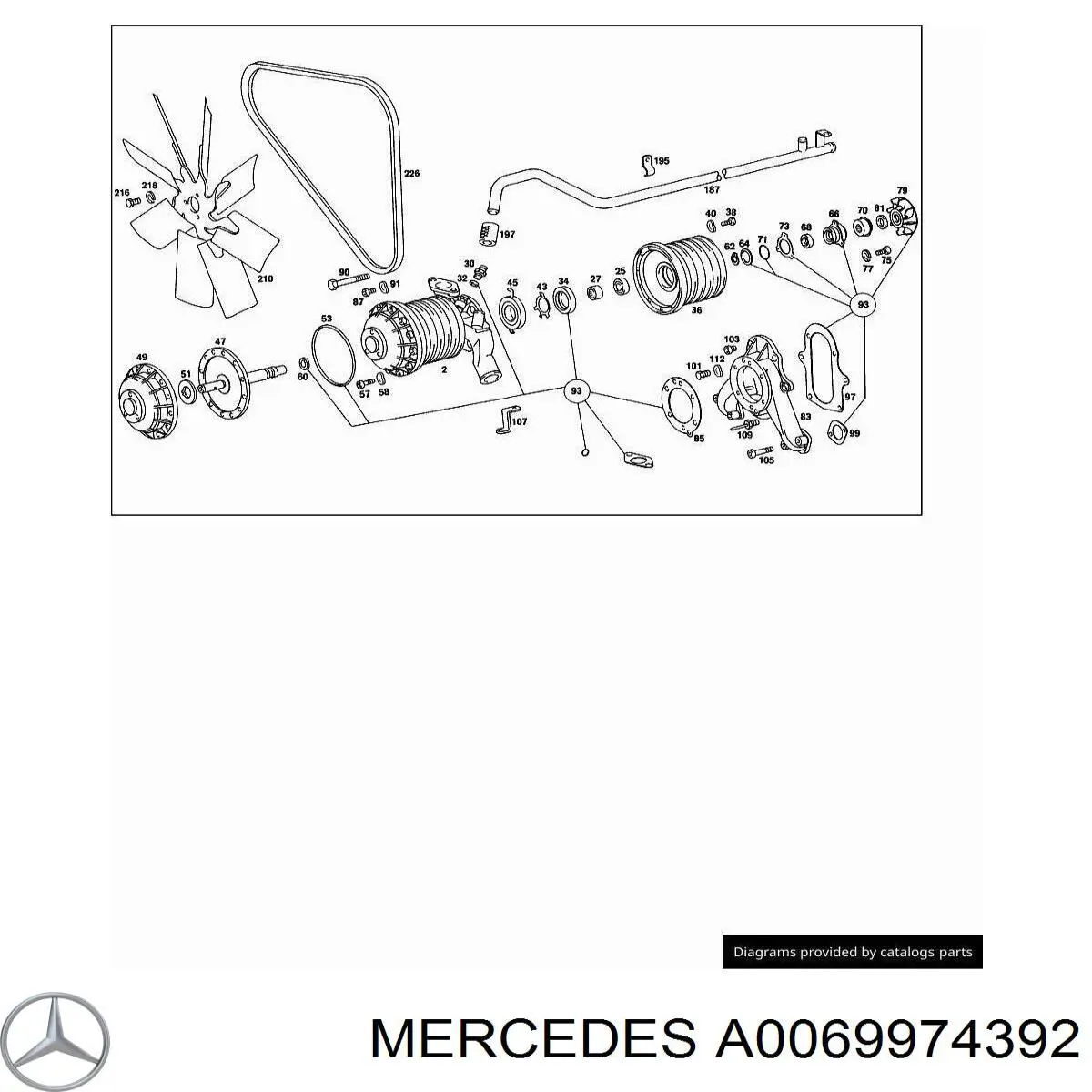 A0069974392 Mercedes ремінь приводний, агрегатів
