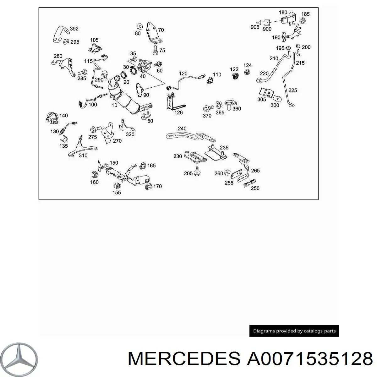 A0071535128 Mercedes датчик температури відпрацьованих газів (вг, до каталізатора)