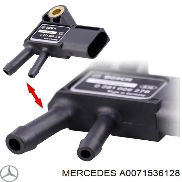 Купити A0071536128 Mercedes Датчик тиску вихлопних газів