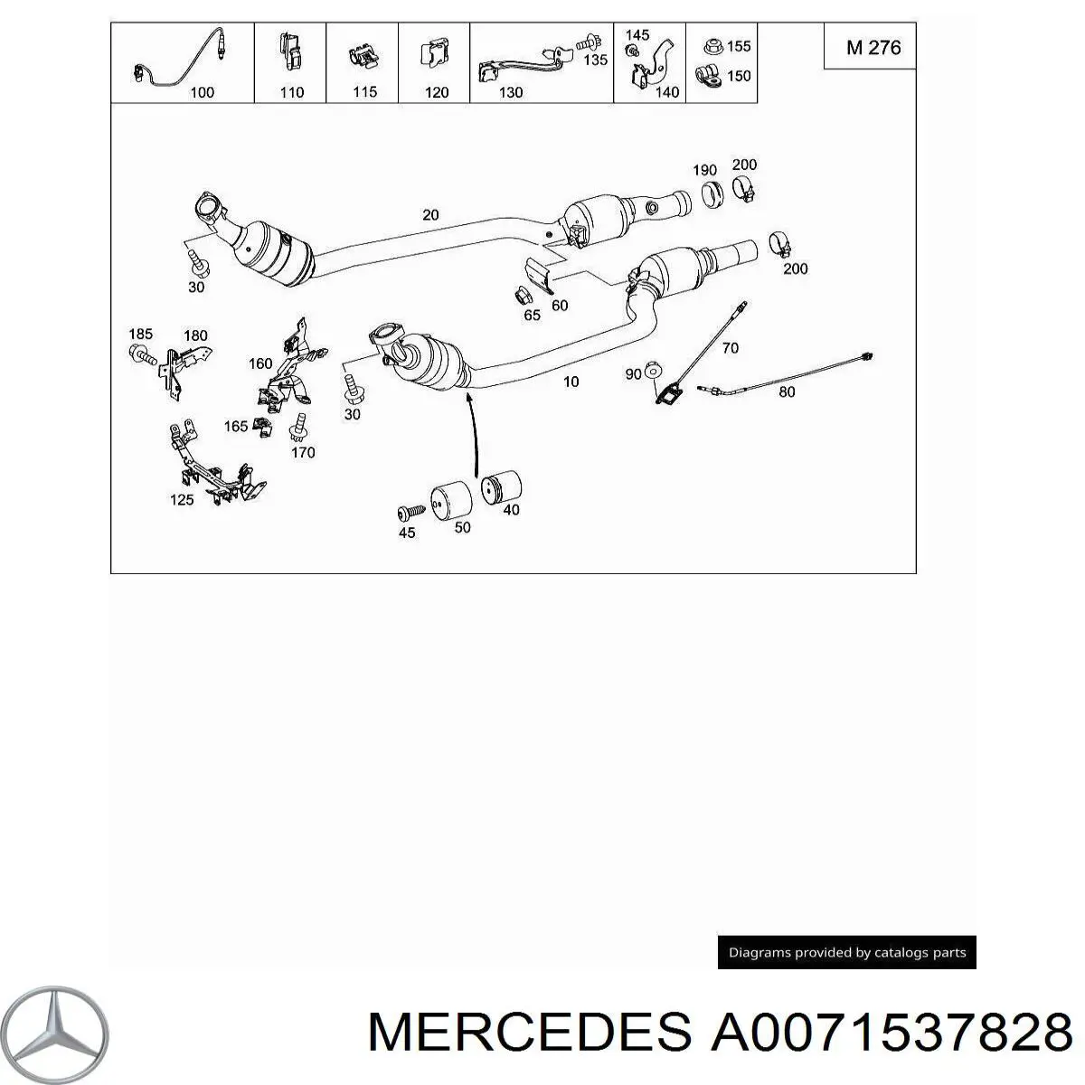 Купити A0071537828 Mercedes Датчик температури відпрацьованих газів (ВГ), перед фільтром сажі