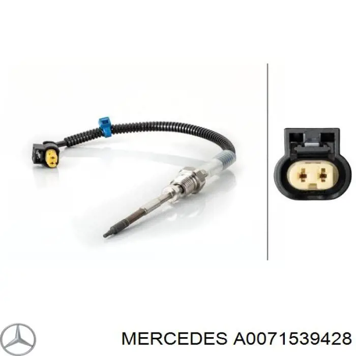 Купити A0071539428 Mercedes Датчик температури відпрацьованих газів (ВГ), перед фільтром сажі