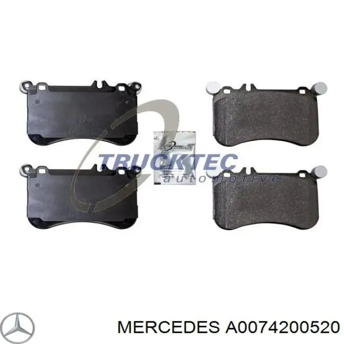 A0074200520 Mercedes колодки гальмівні передні, дискові
