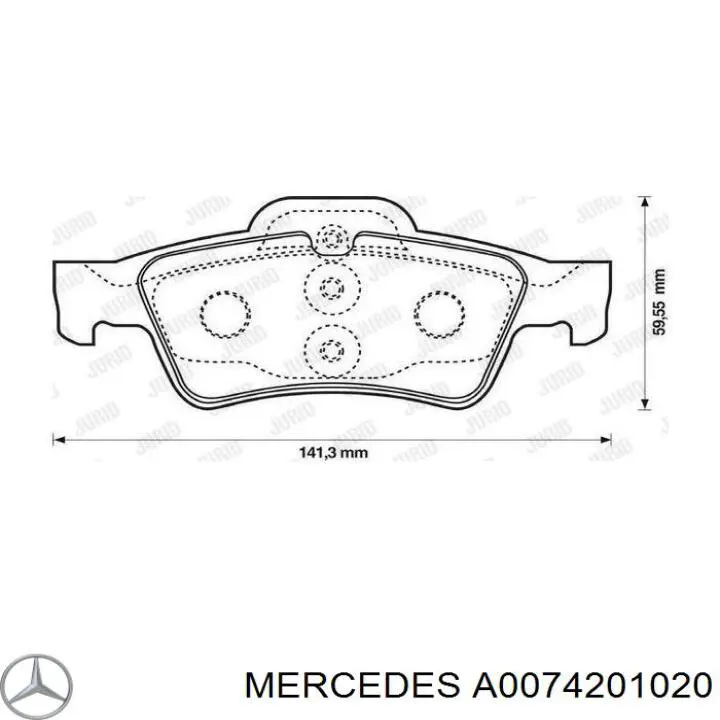 A0074201020 Mercedes колодки гальмові задні, дискові