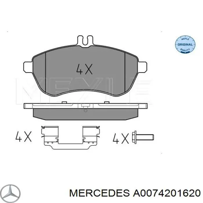 A0074201620 Mercedes Передні гальмівні колодки