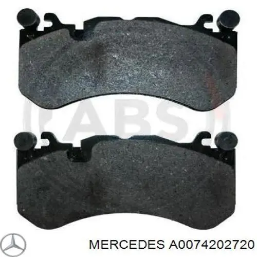 Купити A0074202720 Mercedes Колодки гальмівні передні, дискові