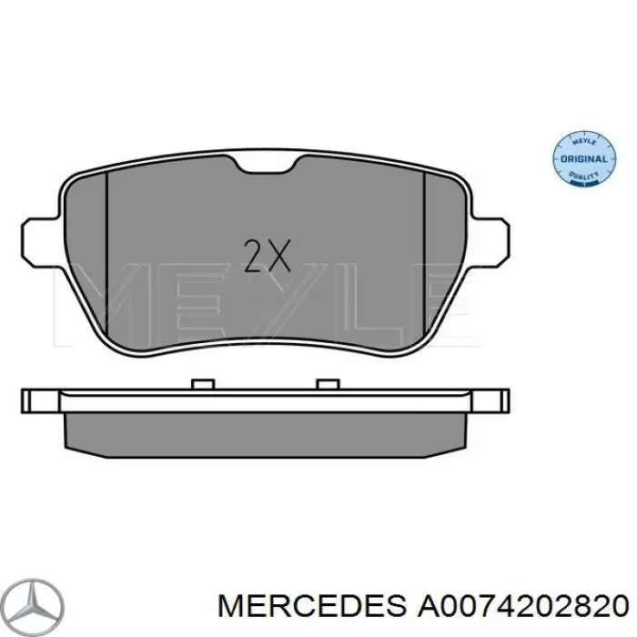 Задні гальмівні колодки Mercedes A0074202820 ціна, від 65.47 USD