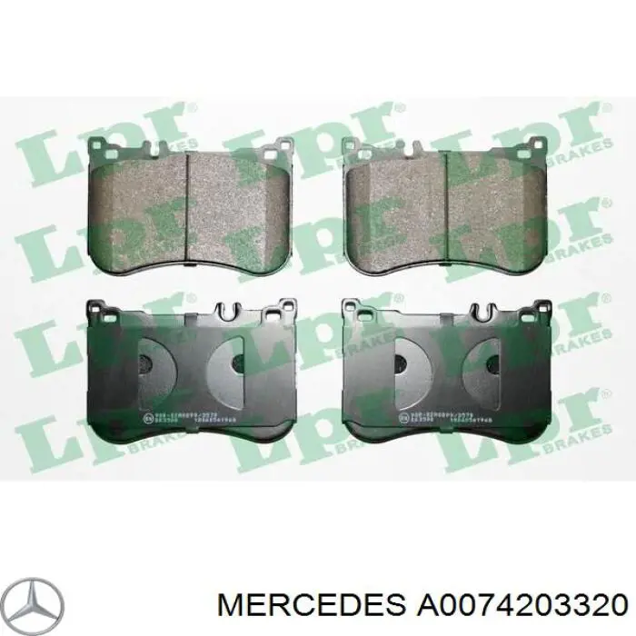 Купити A0074203320 Mercedes Колодки гальмівні передні, дискові