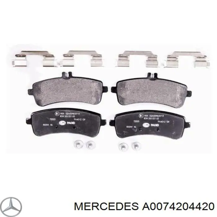 A0074204420 Mercedes Колодки гальмівні задні, дискові