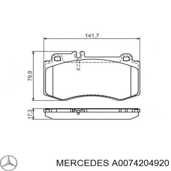 A0074204920 Mercedes Передні гальмівні колодки