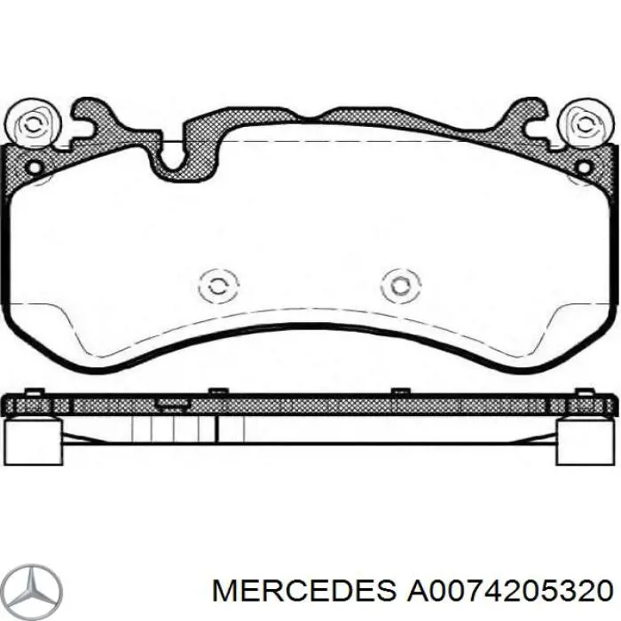 Купити A0074205320 Mercedes Колодки гальмівні передні, дискові