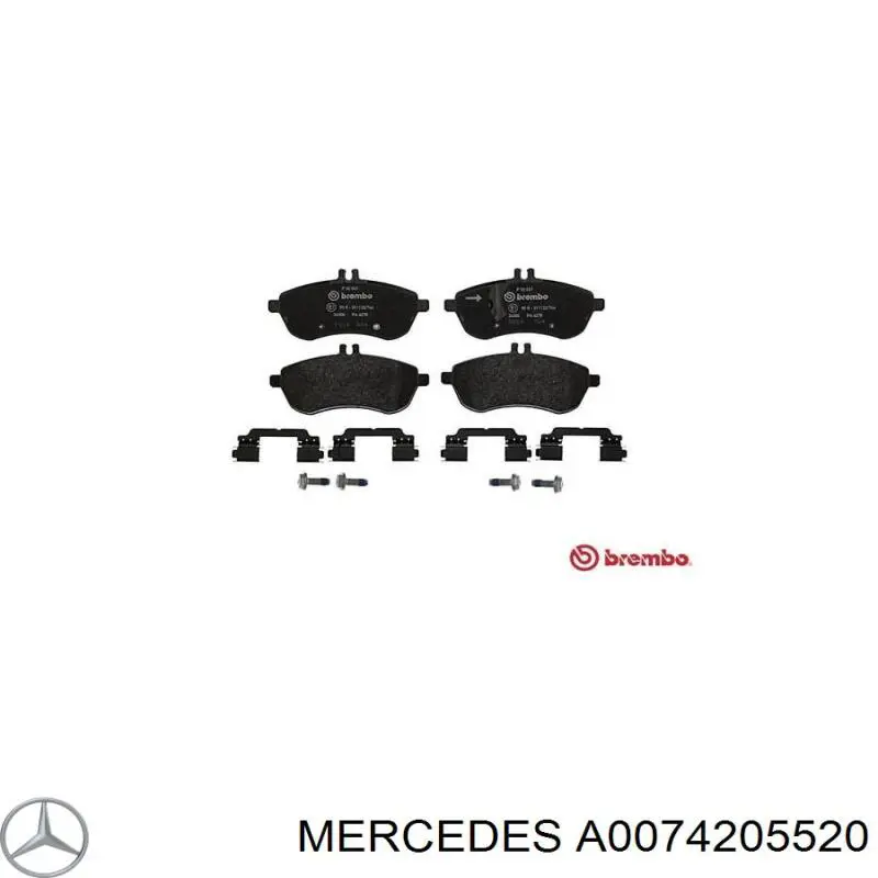 Купити A0074205520 Mercedes Колодки гальмівні передні, дискові