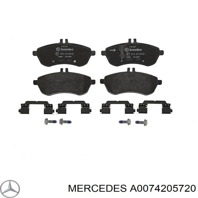 A0074205720 Mercedes колодки гальмівні передні, дискові