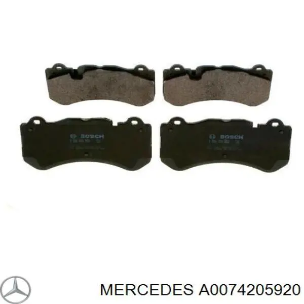 Колодки гальмівні передні, дискові A0074205920 Mercedes