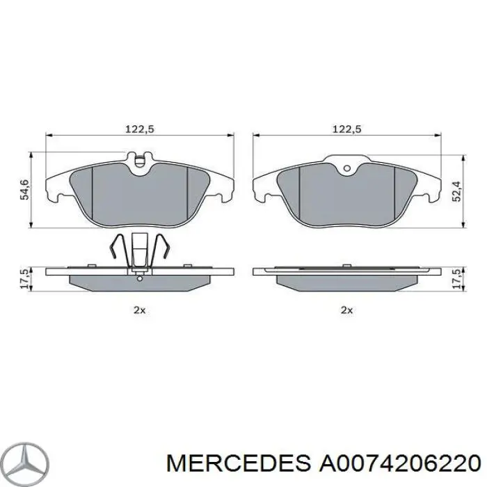 Купити A0074206220 Mercedes Задні колодки