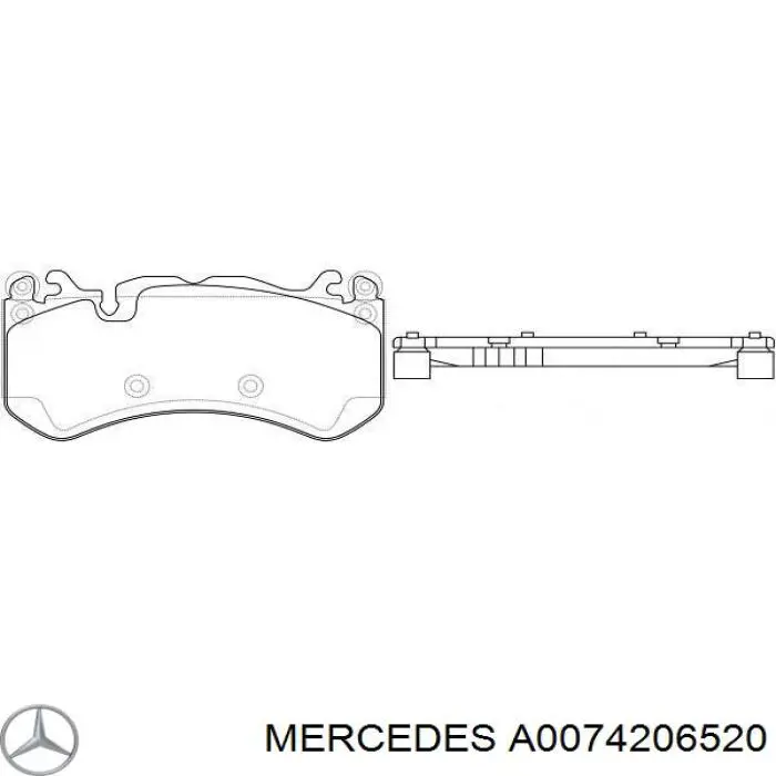 Тормозні колодки Mercedes A0074206520