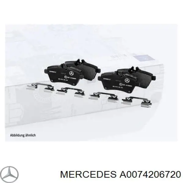 A0074206720 Mercedes колодки гальмові задні, дискові