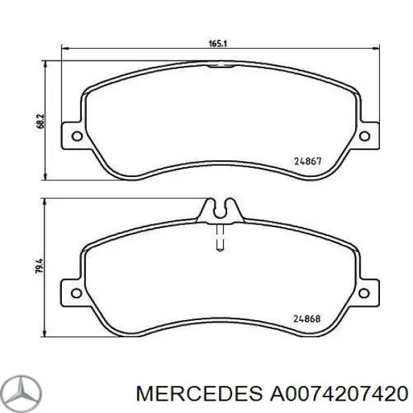 Гальмівні колодки Mercedes A0074207420 ціна, від 65.33 USD