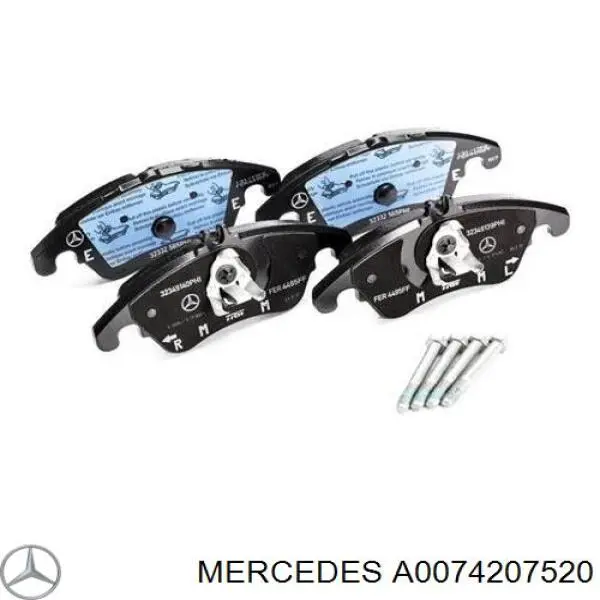 Купити A0074207520 Mercedes Колодки гальмівні передні, дискові