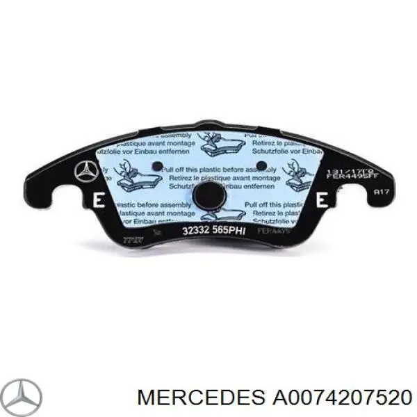 A0074207520 Mercedes колодки гальмівні передні, дискові