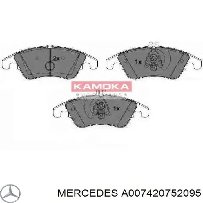 Купити A007420752095 Mercedes Колодки гальмівні передні, дискові