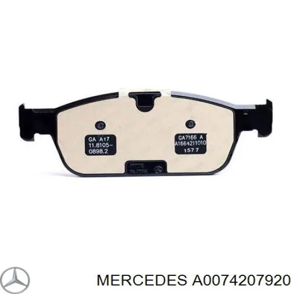 Колодки гальмівні передні, дискові A0074207920 Mercedes