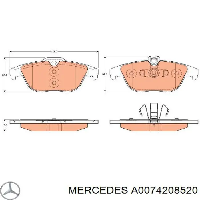 Задні гальмівні колодки Mercedes A0074208520 ціна, від 31.19 USD