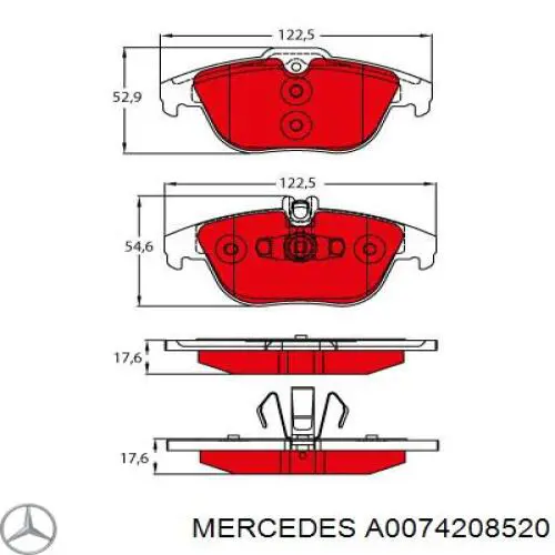 Купити A0074208520 Mercedes Задні колодки
