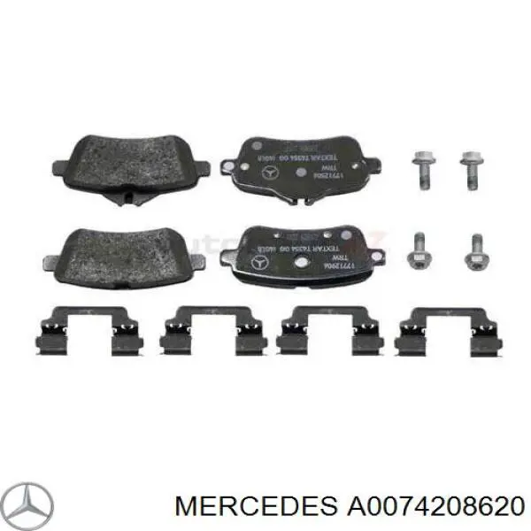 Колодки гальмові задні, дискові A0074208620 Mercedes