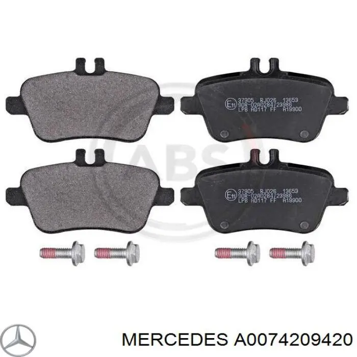 Задні дискові колодки Mercedes A0074209420