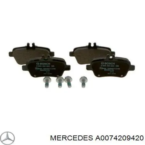 Задні гальмівні колодки Mercedes A0074209420 ціна, від 42.28 USD