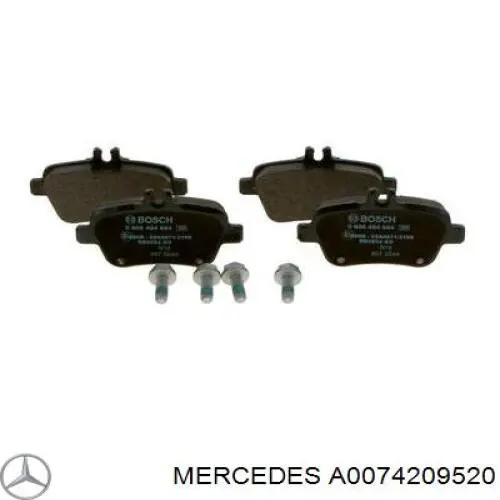 Задні гальмівні колодки Mercedes A0074209520 ціна, від 41.52 USD