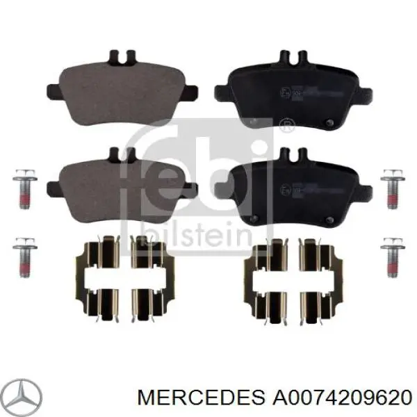 A0074209620 Mercedes Колодки гальмівні задні, дискові