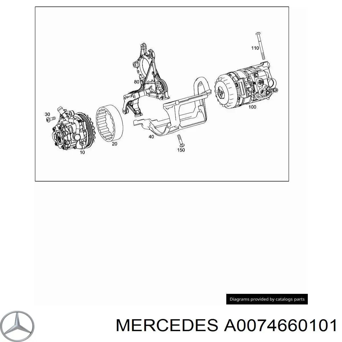 Насос гідропідсилювача керма (ГПК) A007466010180 Mercedes