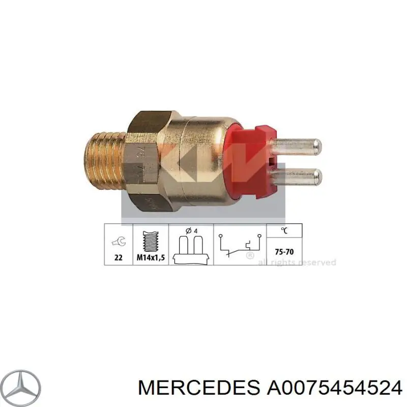 Датчик температури радіатора Mercedes A0075454524 ціна, від 19.26 USD