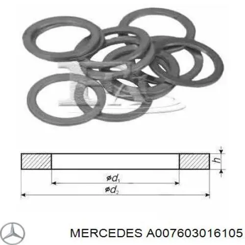 Прокладка пробки піддону двигуна Mercedes A007603016105 ціна, від 2.61 USD