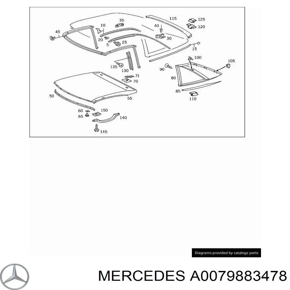 0079883478 Mercedes пістон (кліп кріплення обшивки дверей)
