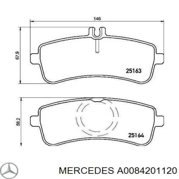 Задні гальмівні колодки Mercedes A0084201120 ціна, від 118.09 USD