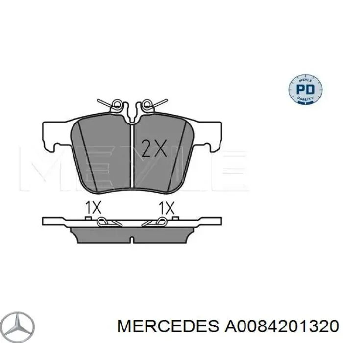Задні гальмівні колодки Mercedes A0084201320 ціна, від 39.99 USD