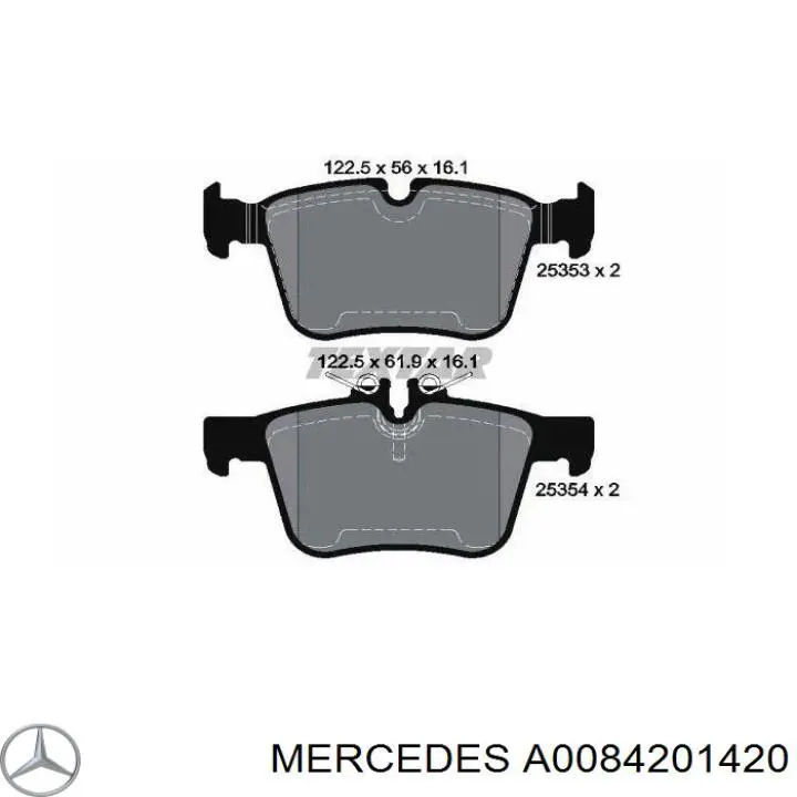 Задні гальмівні колодки A0084201420 Mercedes