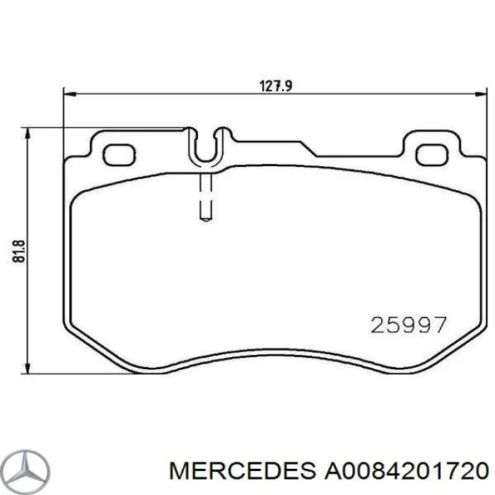 A0084201720 Mercedes колодки гальмівні передні, дискові