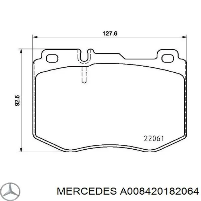 Купити A008420182064 Mercedes Колодки гальмівні передні, дискові