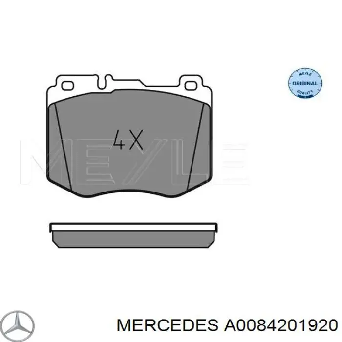 Передні тормозні колодки A0084201920 Mercedes