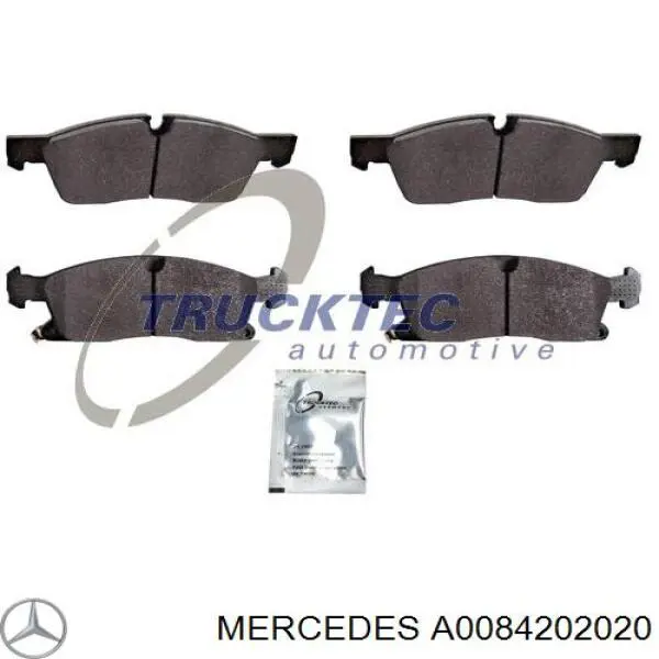 Купити A0084202020 Mercedes Колодки гальмівні передні, дискові