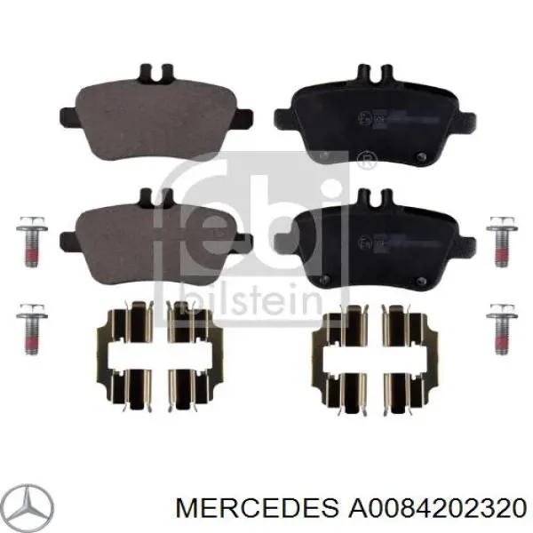 A0084202320 Mercedes Колодки гальмівні задні, дискові