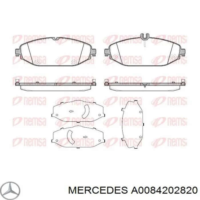 A0084202820 Mercedes колодки гальмівні передні, дискові
