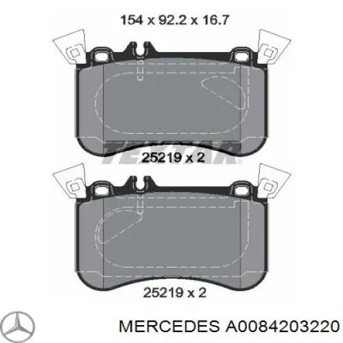 A0084203220 Mercedes Передні гальмівні колодки