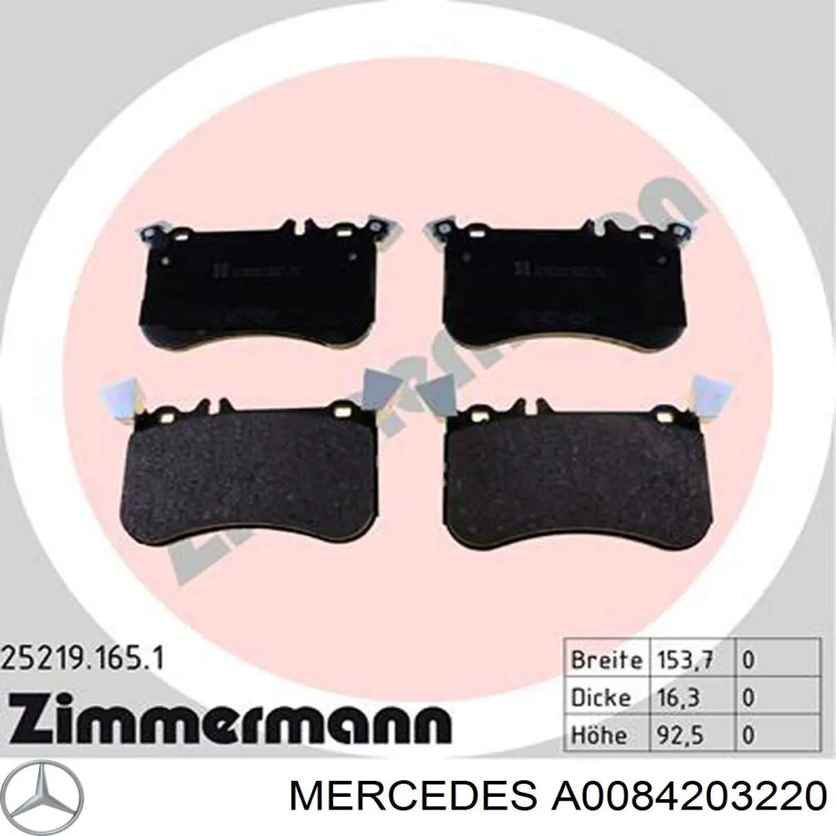 Гальмівні колодки Mercedes A0084203220 ціна, від 60.24 USD